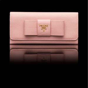 Prada Orchid Pink Saffiano Fiocco Bow Wallet